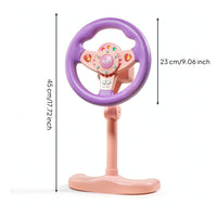 Toy Steering Wheel with Stand Pretend-Play Simulated Driving Steering Wheel Simulated Driving Toy Standing Interactive