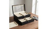 12-Compartment Double Tier Glasses Box Large Capacity Sunglasses Organizer Box Sunglasses Storage Organizer Soft Safeguarding