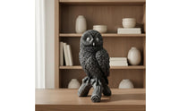 Hand-Painted Resin Owl on Stump Statue Weather-Resistant Realistic Owl Figurine Garden Sculpture for Bird Watchers, Patio, Living Room, Office Desk