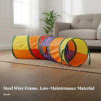 Cat Tunnel Self-Entertaining Rainbow Play Tunnel Easy to Clean Rainbow Play Tube for Kittens, Small Animals, Indoor