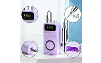 Cordless Portable Nail Drill with Light Stepless Speed Nail Drill Machine with Bits Low Heat Rechargeable Manicure Set Professional for Beginners, Travel