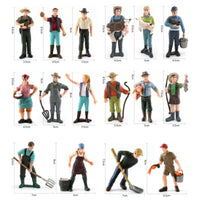16 Pieces Farm People Model Set Colored Scene Mini People Detailed Miniature Realistic Farm Figures
