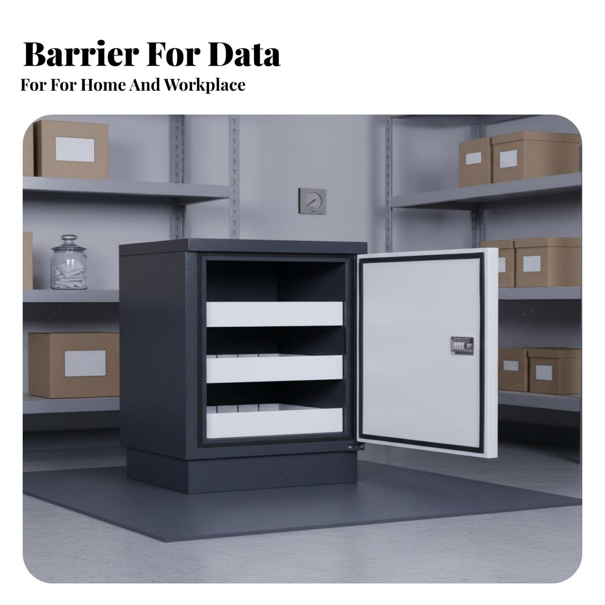 Anti Humidity-Resistant Fire Resistant Data Cabinet Secure Locking System Media Storage for Archivists, Businesses, Office, Bedroom, Closet