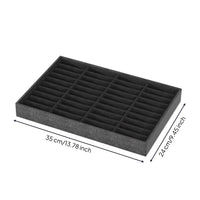 Divided Jewelry Display Tray with 40 Slots Compartmented Velvet Jewelry Tray with Dividers Soft Drawer Organizer Compact for Jewelers