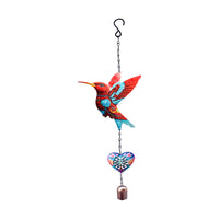 Bird Wind Chime Outdoor Wind Chime with Bell Hanging Decoration Metal Ornament Colorful for Gardeners, Garden, Patio