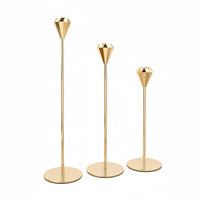 3 Pieces Pyramid Top Candlestick Set Light Luxury Modern Geometric Candle Stand Stable Foundation Home Decoration for Party, Mantelpiece