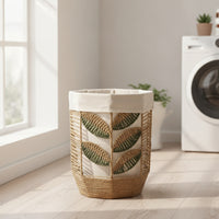 Woven Basket with Liner Lightweight Laundry Basket with Liner Decorative Clothes Hamper for Washroom