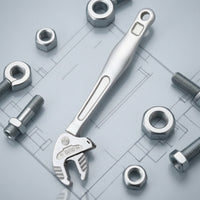 Industrial Grade Self-Adjusting Wrench Multi-Function Crab Claw Wrench Single-Handed Operation Self-Tightening Spanner Heavy Duty for Mechanics, Professionals, Plumbers, Car Repair, Workshop, Garage