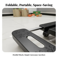 Extendable Handle 6-Wheel Utility Cart 360-Degree Swivel Wheels Collapsible Luggage Trolley Quiet Operation Collapsible Luggage Cart Non-Slip Texture for Homeowners, Travelers, Office Workers, Shopping, Home Use, Travel, Warehouse