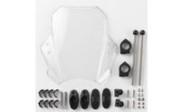 Wind Deflection Motorcycle Windshield with Mounting Hardware Curved Universal Motorcycle Windscreen Angular Windshield Mounting Kit Streamlined for Motorcyclists, Commuters, Motorcycles, Highway Riding