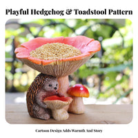 Hedgehog Bird Feeder Statue Weather Resistant Hedgehog Bird Feeder for Patio