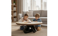 Round Coffee Table Sculptural Stone Coffee Table Geometric Furniture for Apartment Dwellers, Living Room, Small Areas