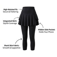 Leggings for Women UK High Waist with Pockets for Gym and Running, Nylon Pants with UPF Sun Protection, No Front Seam