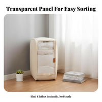 Moistureresistant Fabric Quilt Bag with transparent panel Space Saving fastenered Storage Bag Large Capacity Bedding Container Reinforced Handles for Students, Families, Homeowners, Under Bed, Bedroom, Dorm Room, Attic