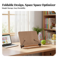Foldable Adjustable perusing Easel Ergonomic Design Adjustable Book Easel Space Saving Laptop Riser Multi-Functional for Children, Students, Office Workers, School, Library, Home, Kitchen