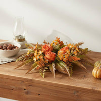 Fall Harvest Theme Berry Candle Wreath Vivid Look Autumn Wreath Centerpiece Authentic Feel Candle Loop Easy to Clean for Dining Table, Thanksgiving, Entryway, Photo Session