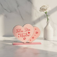 High-Quality Wood Mother's Day Wooden Ornament Heartwarming Designs Mother's Day Table Decoration Layered Design Mom Appreciation Table Plaque Easy Assembly for Mothers, Grandmas, Wives, Shelf Decor