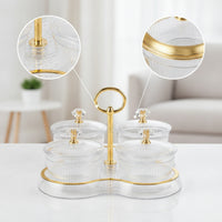 Snack Tray with Lid and Handle 4-Compartment Tray with Compartments Divided Serving Platter BPABPA-Excluded for Hosts, Parties