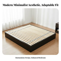 Headboardless foundation Bed Slatted Base Bedroom Furniture Space-Saving Mattress Support for Apartment Dwellers, two-person households, Studio Apartments, Guest Room