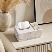 Leather Tissue Box, Modern Decorative Rectangular, Remote Control Storage for Living Room, Office