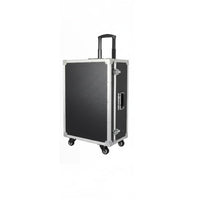 Adjustable Trolley Handle Wheeled Flight Case Heavy-Duty Construction Rolling Utility Chest Large Capacity Tool Box Reinforced Corners for Professionals, DIY Enthusiasts, Transportation, Job Sites, Workshop, on-Location Work