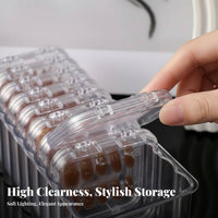Dustproof Press-on Nail Storage Box Dust-Proof Press on Nail Storage Box Transparent for Makeup Users, Women, Desktop, Dresser, Bathroom