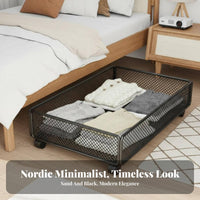 Rolling Storage Drawer Large Capacity Underbed Container Pull-accessible Design