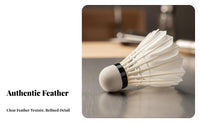 12 Pieces Badminton Shuttlecock Sturdy Feather Birdie Stable Trajectory Training Badminton Ball for Athletes, Beginners, Tournaments, Gymnasium