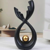 Light Luxury Fishtail Statue Elegant Lines Creative Table Ornament Polished Finish Modern Resin Figurine Non-Slip Base for Living Room, Entryway, Desktop, Bookshelf