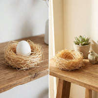 Easter Egg Birds Nest, Paintable Easter Egg Realistic Design Garden Nature Art DIY Decorative Egg Smooth Plain White Simulation Eggshell for Crafters, Adults, Art Projects, Home Decor