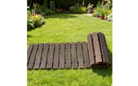 Slatted Rollable Wooden Path Portable Roll-out Garden Walkway Easy to Install Roll-out Wooden Walkway Natural for Gardeners