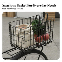 Foldable Design Folding Bike Basket Space Saving Metal Wire Cycle Basket Easy Installation for Commuters, Students, Commuting