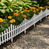 Decorative White Plastic Garden Fence Panels for Landscaping and Outdoor Enclosures
