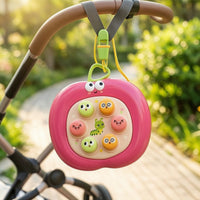 Button Board Early Learning Sensory Fidget Toy with Hanging Cord Handheld Tactile for Toddlers, Stroller, Car Seat