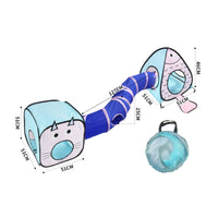 3 Pieces 3 Piece Cat Tunnel Tent Set All-Season Interactive Pet Tube Lightweight
