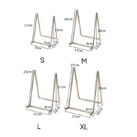 Triangular Frame Display Stand Stainless Steel Wire Display Stand Metal Frame Holder Silver-Toned Finish Desk Accessory