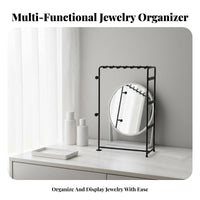 Earring and Necklace Rack Multi-Functional Necklace and Earring Holder Space-Saving Jewelry Display Stand for Women, Teenagers, Dresser, Bedroom, Desk