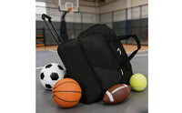 Wheeled Athletic Duffel Zippered Compartments Rolling Duffel Bag Soft Textile