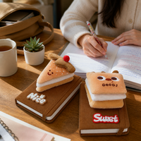Creative Burger Food Pendant Notebook Set for Girls, Mini Portable Journal Diary