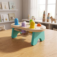 Interactive Wooden Pounding Toy Educational Wooden Toy with Mallet Hands-on Whack-Apeg Game Sturdy for Classroom