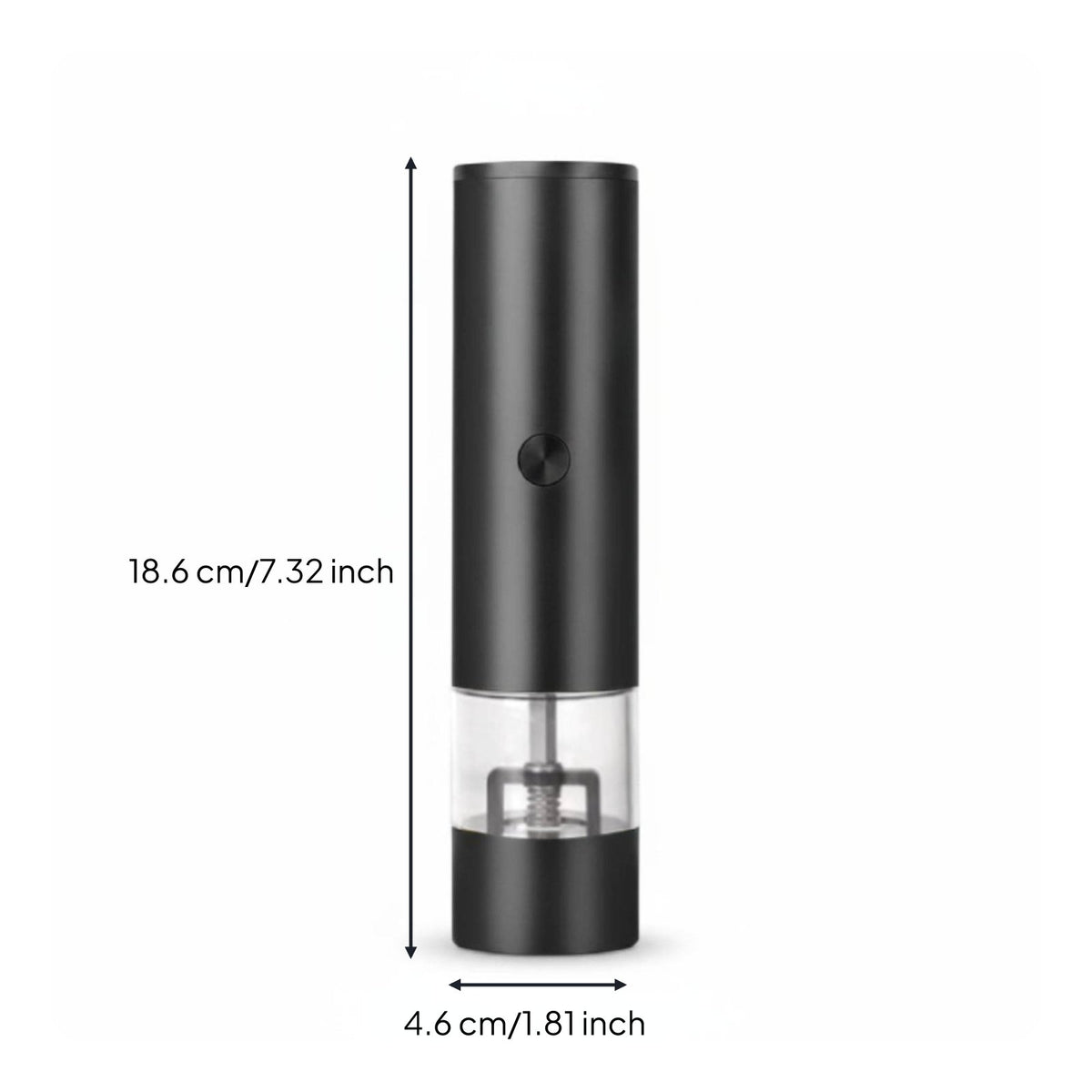2 Pieces Ceramic Grinding Adjustable Automatic Sodium Chloride and Pepper Grinder Single-Button Start Electric Pepper Grinder External