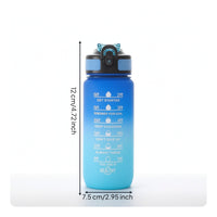 Time Marker Water Bottle Motivational Water Bottle with Flip-Top Lid Container Gradient Portable for Athletes, Gym, Travel