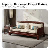 Chinese Design Sofa Set Classical Elegance Rosewood Furniture Set Odorless Paint for Collectors, Homeowners, Lounge Area, Villa, Study