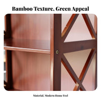 Minimalist Design Narrow Vertical Shelf Unattachedstanding Multi-Tier Cross-Braced Frame Shelf Sturdy Construction Bookshelf Combinable for Office Workers, Apartment Dwellers, Study Room, Bedroom, Corner Areas, Entryway