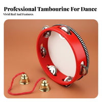 Lightweight Design Ribboned Tambourine Portable chime Drum with Ribbons Traditional and design Dance Accessory Easy to Play for Childregardingn, artists, Beginners, regardinghearsal, Party, Photo Shoots, Karaoke
