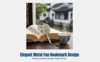 Suzhou Landmark Metal Bookmark, Fan Shape, Gallery, Chinese Design, Urban Tourism, Cultural Souvenir