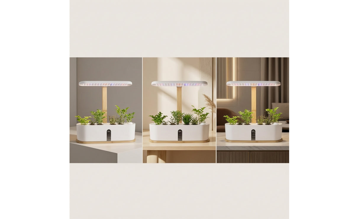 Hydroponic Planter with LED Grow Light Self-Watering Indoor Hydroponic Garden Indoor Garden with LED Grow Light Fresh Bright