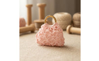 1:12 Scale Crocheted Doll Handbag Handmade Lace Crochet Tote Fine Workmanship Crochet Purse Handle