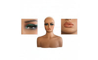 Mannequin Head with Shoulders Professional Female Mannequin Bust Hairpiece Display Head for Salon Owners, Jewelers, Photography Studios
