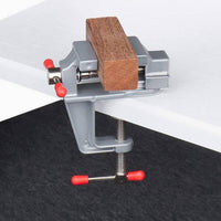 Vise with Clamp-on Bases Mini Desk Vise Compact Tool for Home Craftspeople, Hobbyists, Home Workshop, Crafting, Model Making